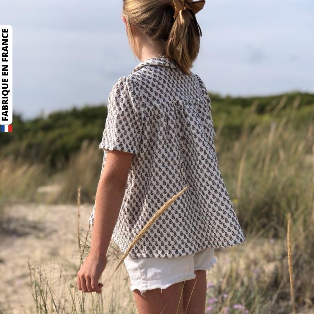 Blouse à col en coton ADÈLE